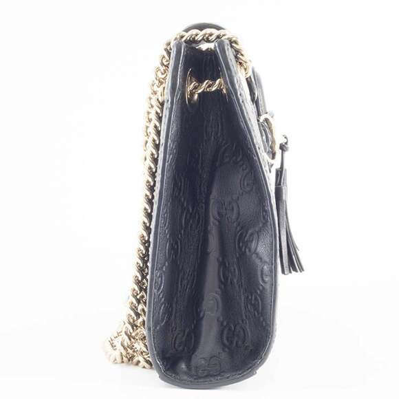 GUCCI Authentic Black Leather Horsebit Shoulder Bag - Picture 11 of 16